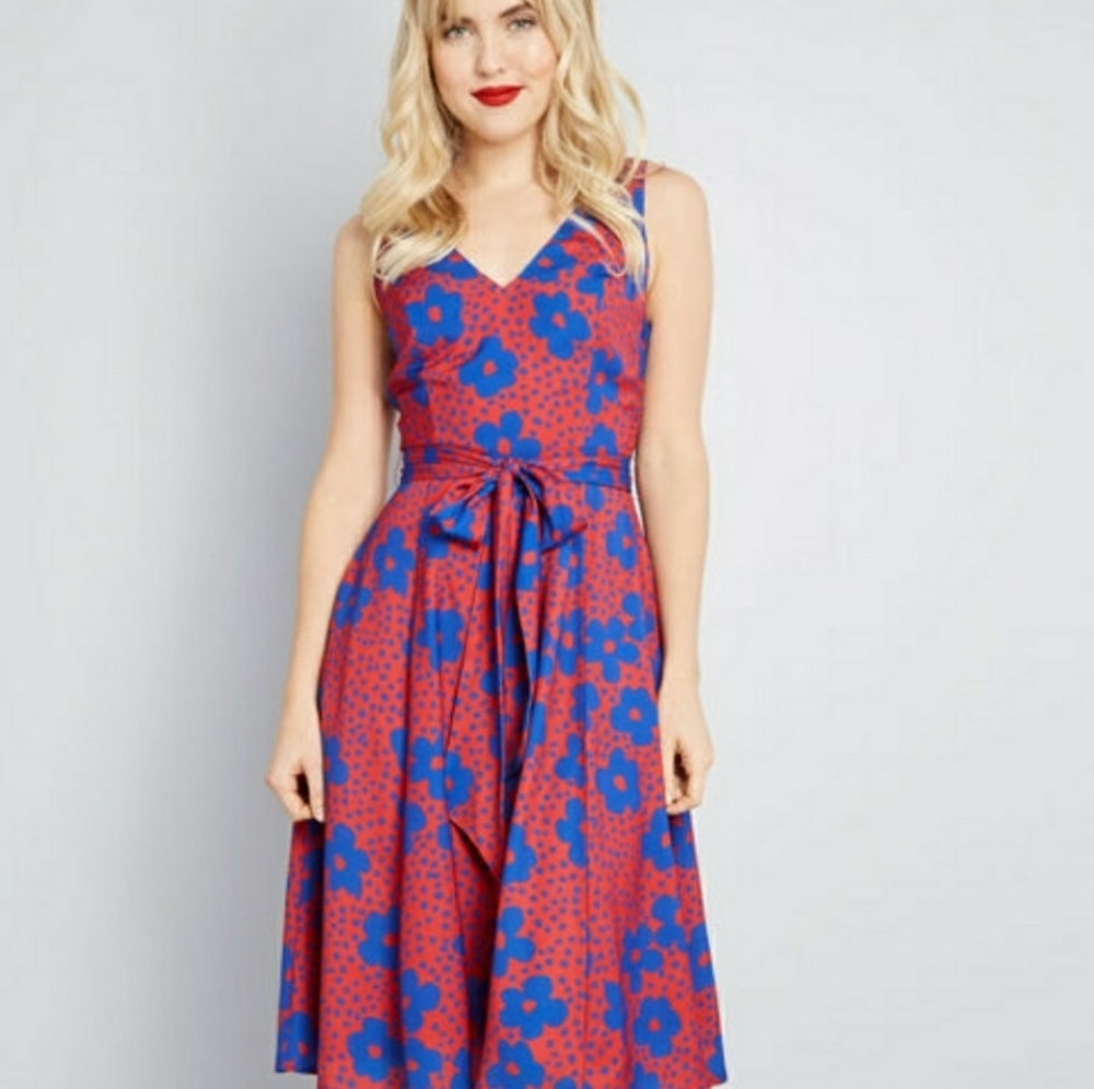 Modcloth XS Silky Floral Dress